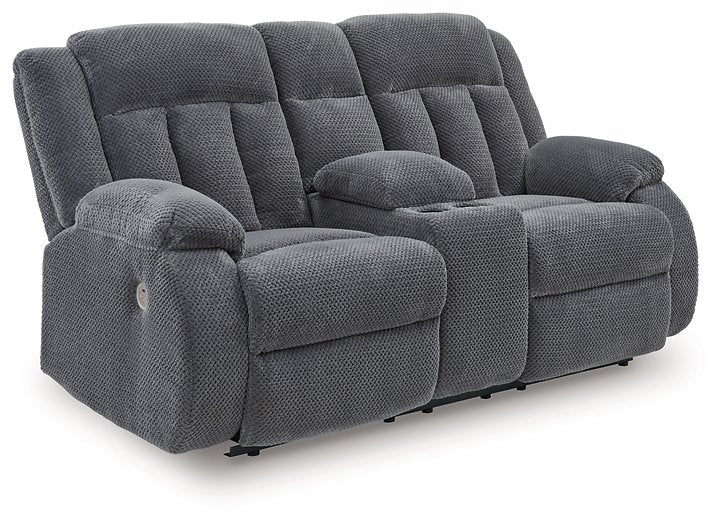 Observation Power Reclining Loveseat with Console - Woo Town Furniture (Worcester,MA)