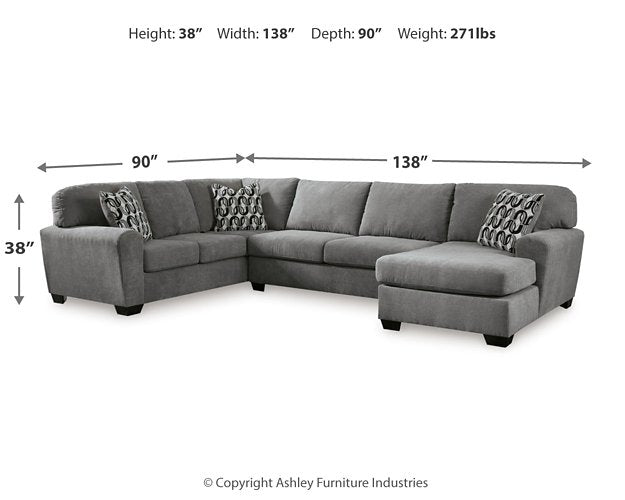 Birkdale Court Sectional with Chaise - Woo Town Furniture (Worcester,MA)