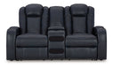 Fyne-Dyme Power Reclining Loveseat with Console - Woo Town Furniture (Worcester,MA)