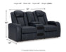 Fyne-Dyme Power Reclining Loveseat with Console - Woo Town Furniture (Worcester,MA)