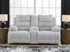 Rhines Falls Power Reclining Loveseat with Console - Woo Town Furniture (Worcester,MA)
