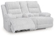 Rhines Falls Power Reclining Loveseat with Console - Woo Town Furniture (Worcester,MA)