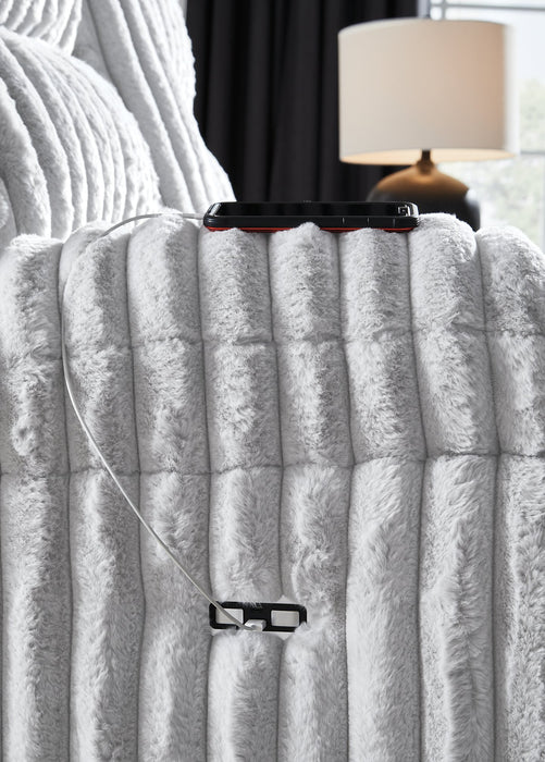 Rhines Falls Power Reclining Loveseat with Console - Woo Town Furniture (Worcester,MA)