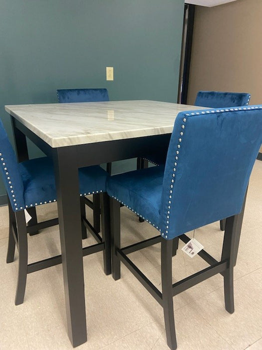 Gray Marble Pub Table with chairs