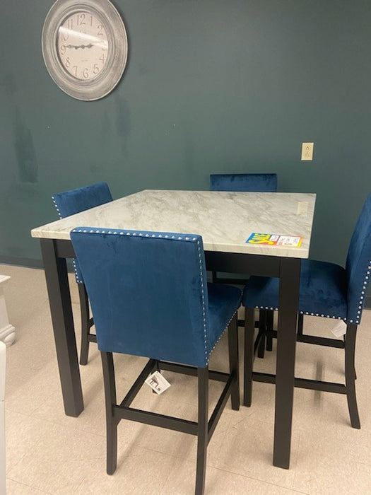 Gray Marble Pub Table with chairs