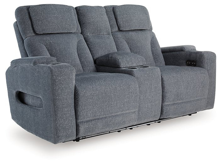 Studio Cave Power Reclining Loveseat with Console - Woo Town Furniture (Worcester,MA)