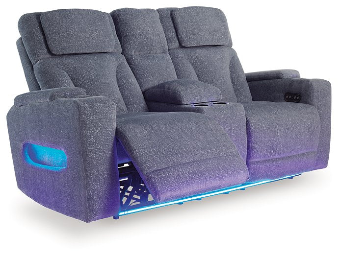 Studio Cave Power Reclining Loveseat with Console - Woo Town Furniture (Worcester,MA)