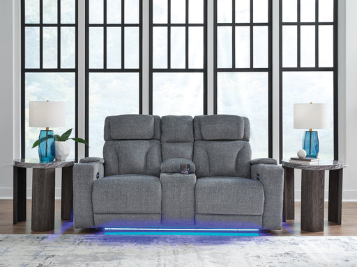 Studio Cave Power Reclining Loveseat with Console - Woo Town Furniture (Worcester,MA)