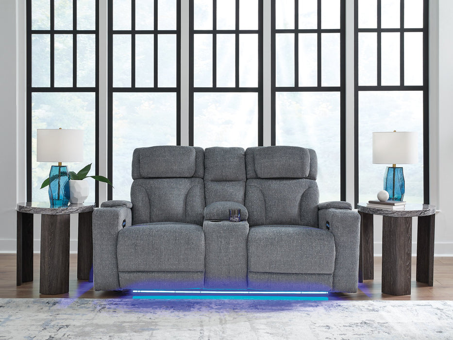Studio Cave Power Reclining Loveseat with Console - Woo Town Furniture (Worcester,MA)