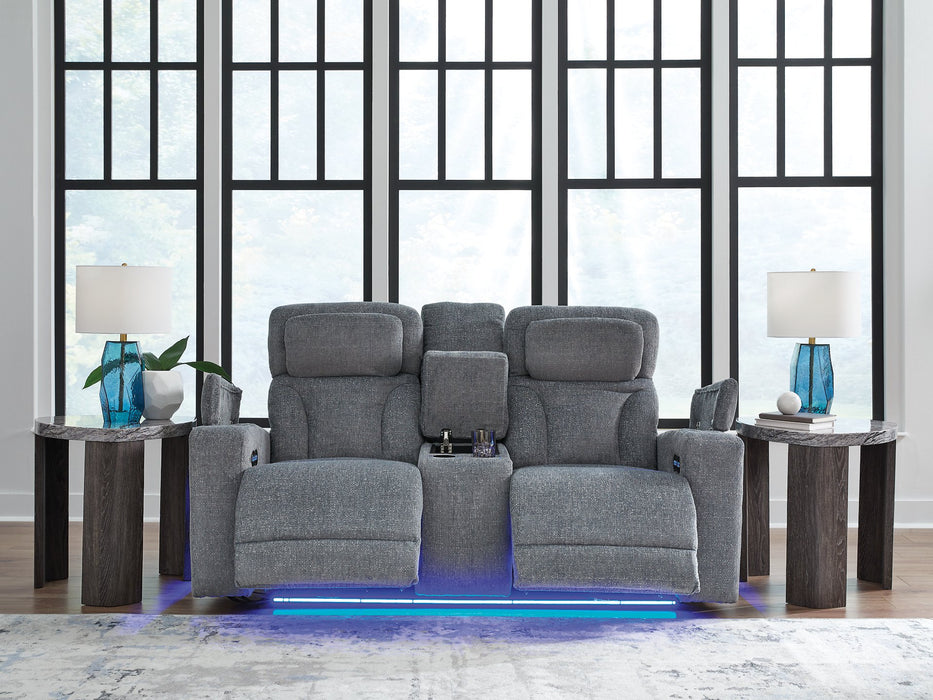 Studio Cave Power Reclining Loveseat with Console - Woo Town Furniture (Worcester,MA)