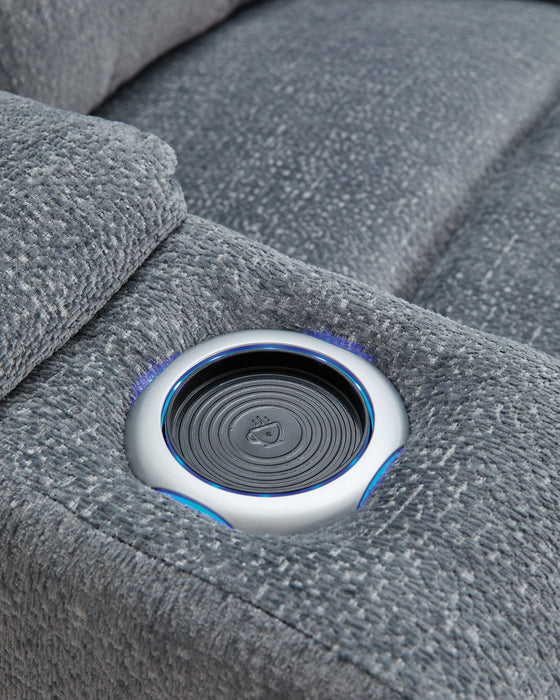 Studio Cave Power Reclining Loveseat with Console - Woo Town Furniture (Worcester,MA)