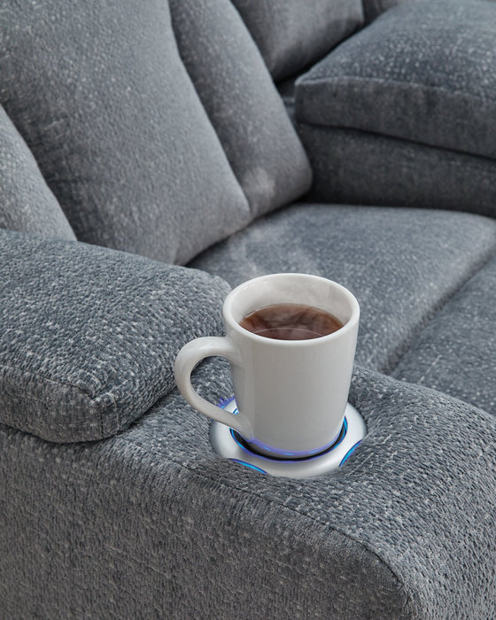 Studio Cave Power Reclining Loveseat with Console - Woo Town Furniture (Worcester,MA)