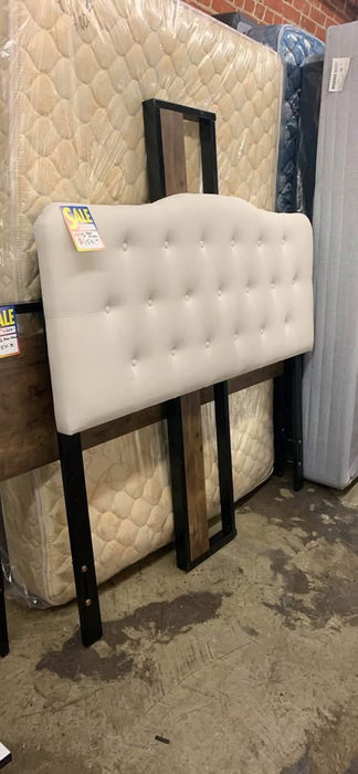 Used Crème Upholstered Headboard with frame - Woo Town Furniture (Worcester,MA)
