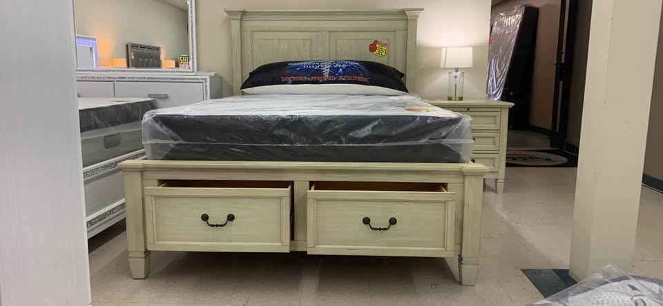 Queen Bedframe with Storage!