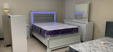 Queen 4 pc Lighted & Sparkled Bedroom Set - Woo Town Furniture (Worcester,MA)