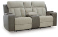WhipLash Power Reclining Loveseat with Console - Woo Town Furniture (Worcester,MA)