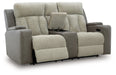 WhipLash Power Reclining Loveseat with Console - Woo Town Furniture (Worcester,MA)