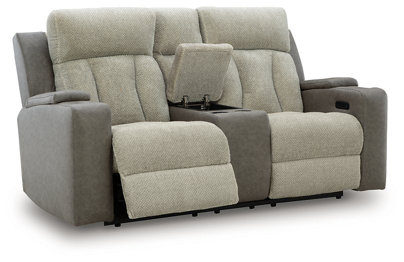 WhipLash Power Reclining Loveseat with Console - Woo Town Furniture (Worcester,MA)