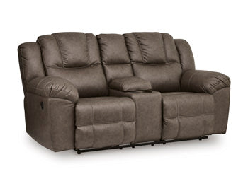 Lowilla Reclining Loveseat with Console - Woo Town Furniture (Worcester,MA)