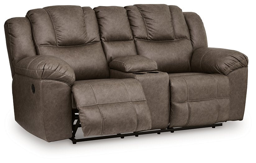 Lowilla Reclining Loveseat with Console - Woo Town Furniture (Worcester,MA)