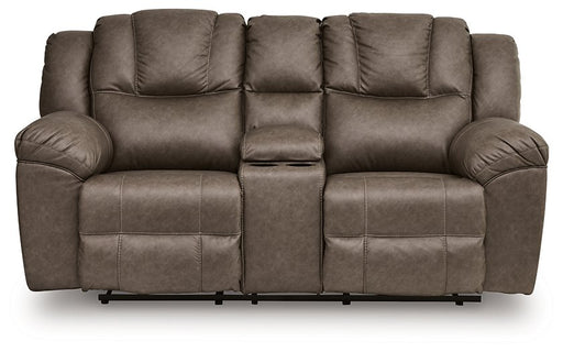 Lowilla Reclining Loveseat with Console - Woo Town Furniture (Worcester,MA)