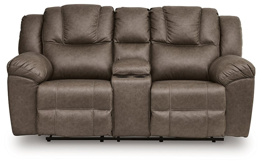 Lowilla Reclining Loveseat with Console - Woo Town Furniture (Worcester,MA)