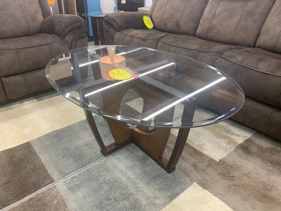 4-Piece Glass Top Coffee and End Table Set