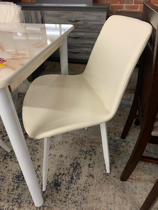 White & Brown Marble Design Table and chairs