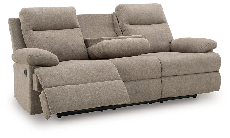 Side-Swipe Reclining Sofa with Drop Down Table - Woo Town Furniture (Worcester,MA)