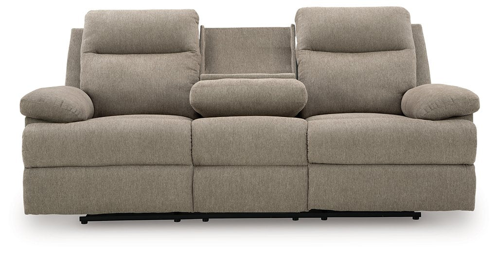 Side-Swipe Reclining Sofa with Drop Down Table - Woo Town Furniture (Worcester,MA)