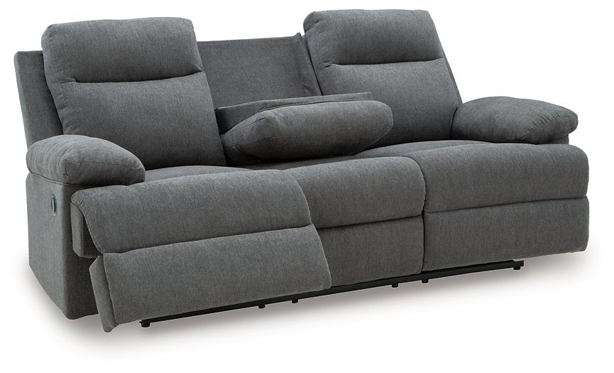 Side-Swipe Reclining Sofa with Drop Down Table - Woo Town Furniture (Worcester,MA)