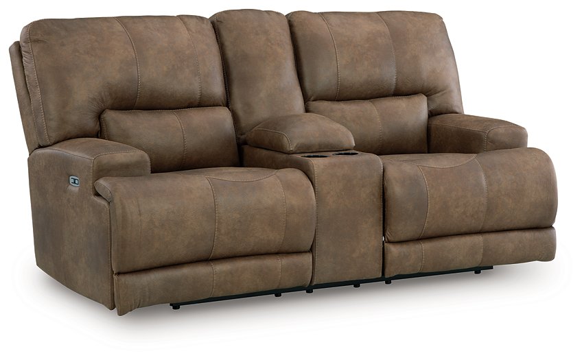 Beckley Place Power Reclining Loveseat with Console - Woo Town Furniture (Worcester,MA)