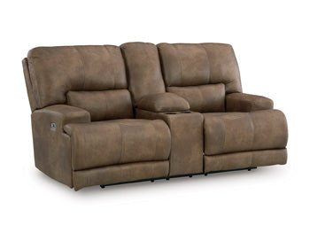Beckley Place Power Reclining Loveseat with Console - Woo Town Furniture (Worcester,MA)