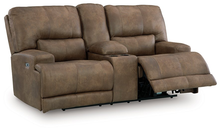 Beckley Place Power Reclining Loveseat with Console - Woo Town Furniture (Worcester,MA)