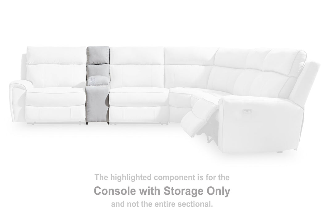 Social Pointe Reclining Sectional with Storage Console - Woo Town Furniture (Worcester,MA)