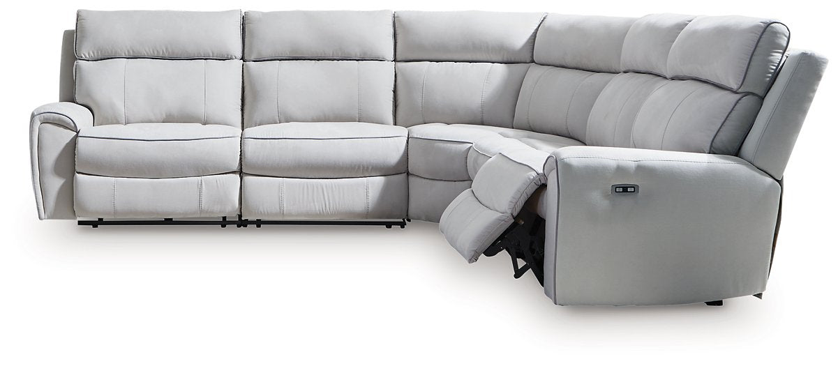 Social Pointe Power Reclining Sectional - Woo Town Furniture (Worcester,MA)