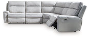 Social Pointe Power Reclining Sectional - Woo Town Furniture (Worcester,MA)