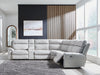 Social Pointe Reclining Sectional with Storage Console - Woo Town Furniture (Worcester,MA)