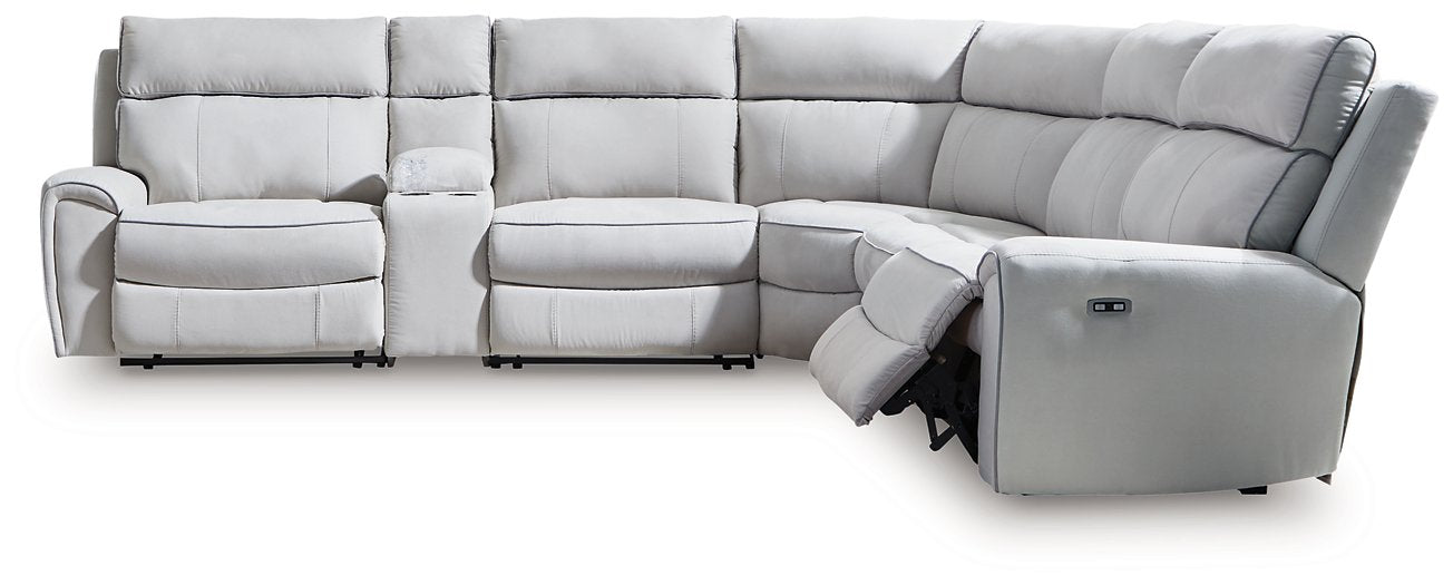 Social Pointe Power Reclining Sectional - Woo Town Furniture (Worcester,MA)