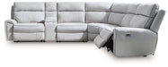 Social Pointe Power Reclining Sectional - Woo Town Furniture (Worcester,MA)