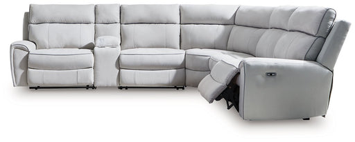 Social Pointe Reclining Sectional with Storage Console - Woo Town Furniture (Worcester,MA)