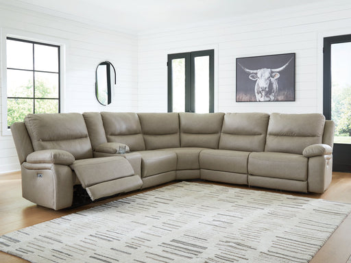 Narwhal Place Reclining Sectional with Storage Console - Woo Town Furniture (Worcester,MA)