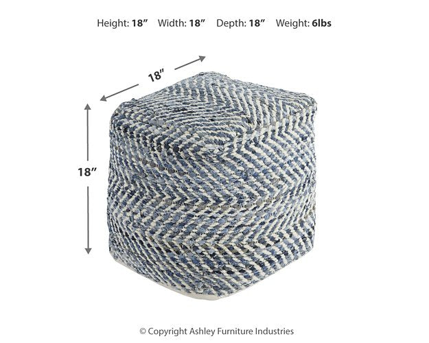 Chevron Pouf - Woo Town Furniture (Worcester,MA)