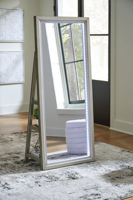 Evesen Floor Standing Mirror/Storage - Woo Town Furniture (Worcester,MA)