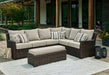 Brook Ranch Outdoor Sofa Sectional/Bench with Cushion (Set of 3) - Woo Town Furniture (Worcester,MA)