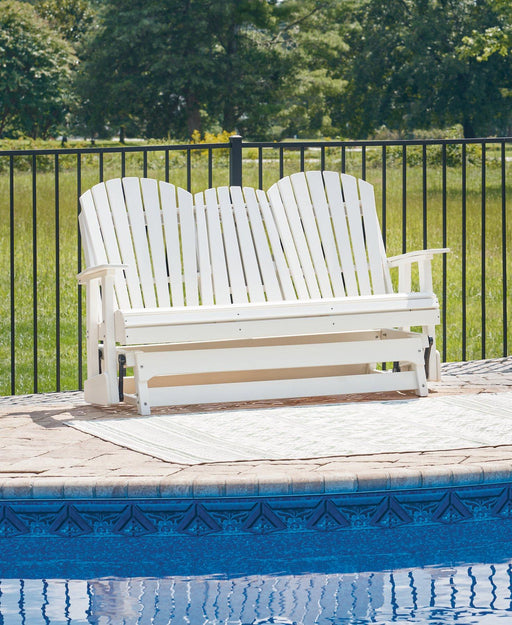 Hyland wave Outdoor Glider Loveseat - Woo Town Furniture (Worcester,MA)
