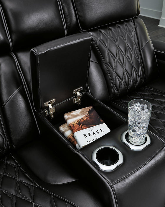 Boyington Power Reclining Loveseat with Console - Woo Town Furniture (Worcester,MA)