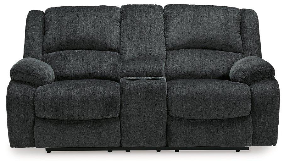 Draycoll Reclining Loveseat with Console - Woo Town Furniture (Worcester,MA)
