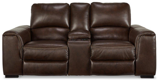 Alessandro Power Reclining Loveseat with Console - Woo Town Furniture (Worcester,MA)