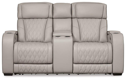 Boyington Power Reclining Loveseat with Console - Woo Town Furniture (Worcester,MA)